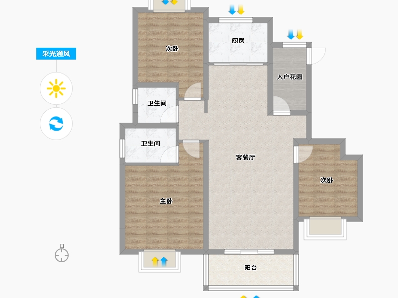 陕西省-安康市-城建锦绣星城-93.68-户型库-采光通风