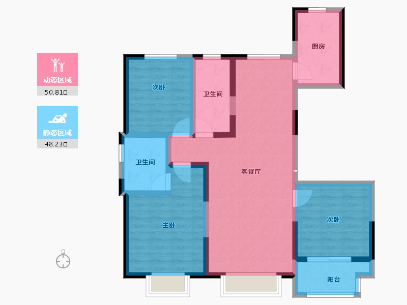 河北省-保定市-王府壹号-87.58-户型库-动静分区