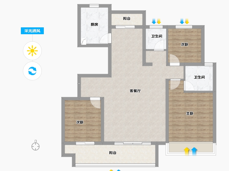 河南省-商丘市-建业世和府-101.10-户型库-采光通风