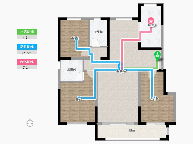 宁夏回族自治区-银川市-宁夏中房·西悦府-108.80-户型库-动静线