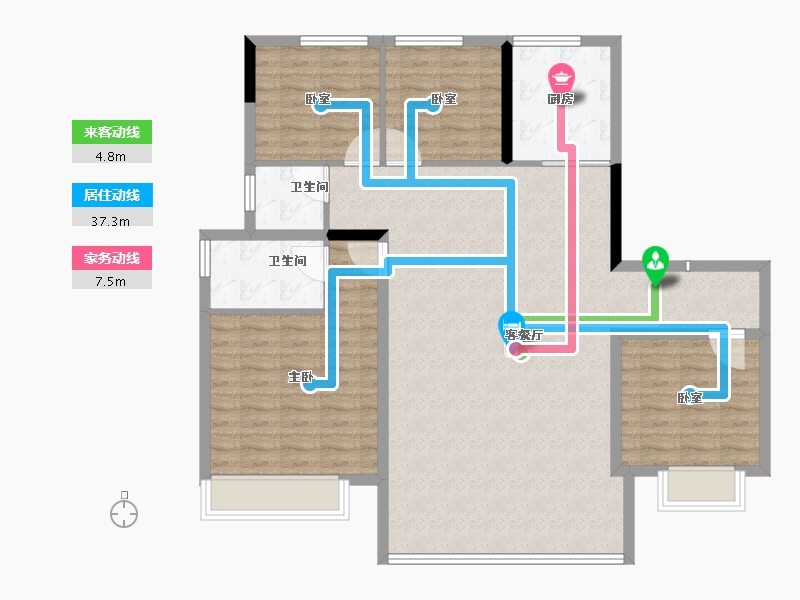 江苏省-连云港市-碧桂园公园大道-116.80-户型库-动静线