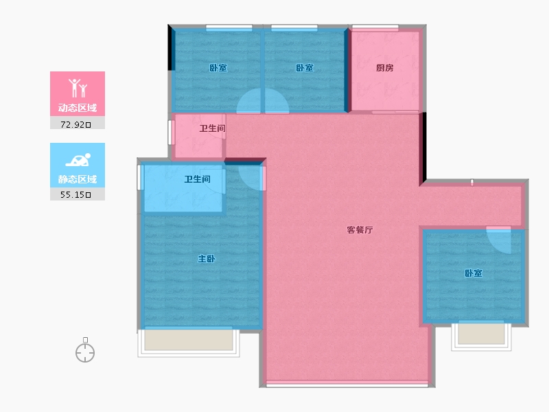 江苏省-连云港市-碧桂园公园大道-116.80-户型库-动静分区