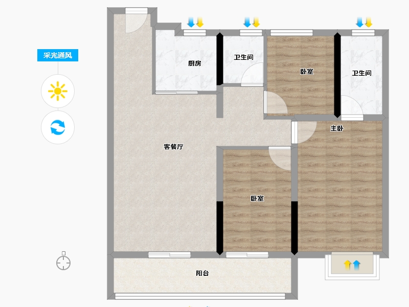 江苏省-连云港市-尚都天玺-92.00-户型库-采光通风