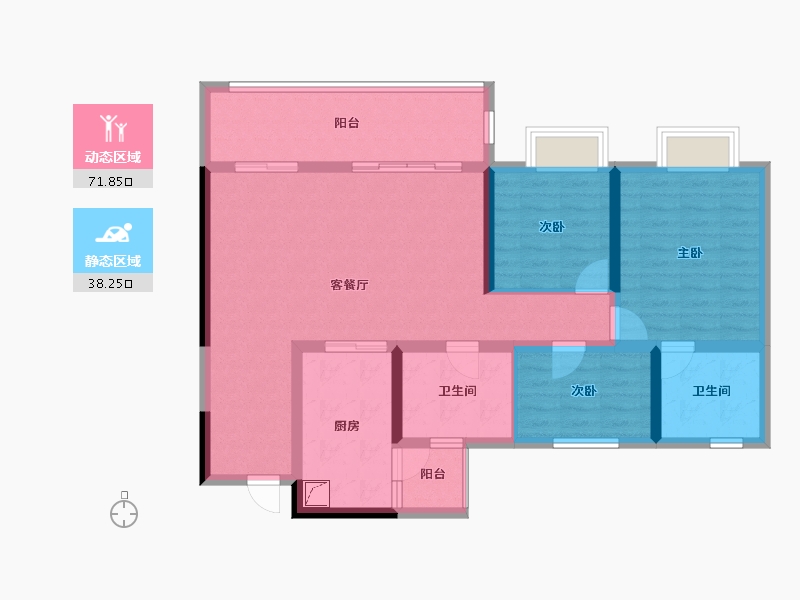 四川省-成都市-中建天府公馆-97.82-户型库-动静分区