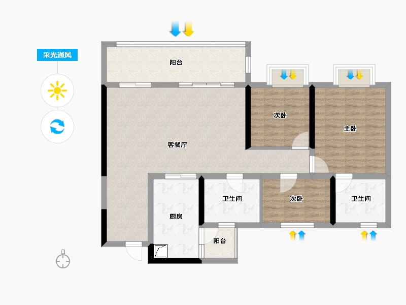 四川省-成都市-中建天府公馆-97.82-户型库-采光通风