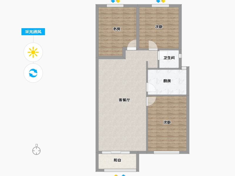 河北省-保定市-花溪壹号院-91.52-户型库-采光通风