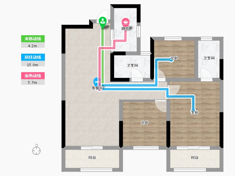 湖南省-长沙市-鑫湘雅韵-85.37-户型库-动静线