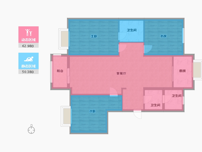 河北省-石家庄市-祥泽嘉苑-119.05-户型库-动静分区