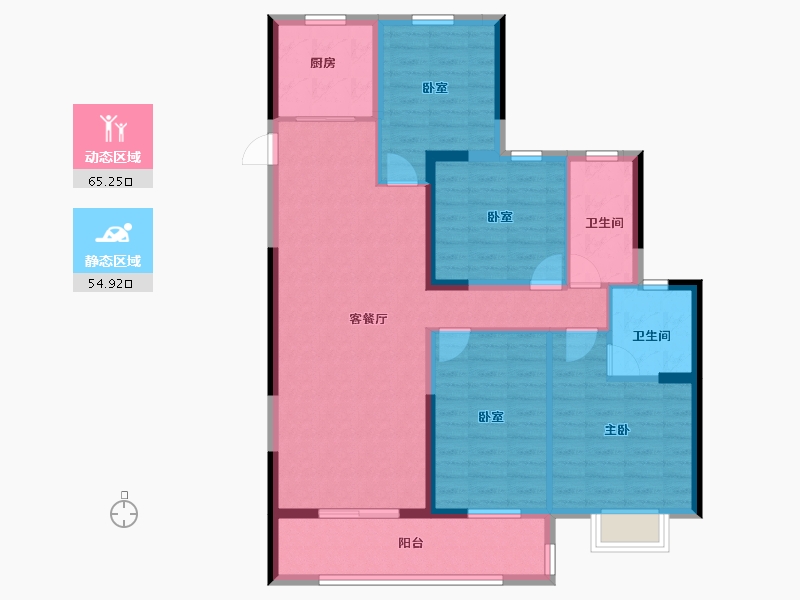 湖南省-长沙市-澳海澜庭·谷山府-107.80-户型库-动静分区