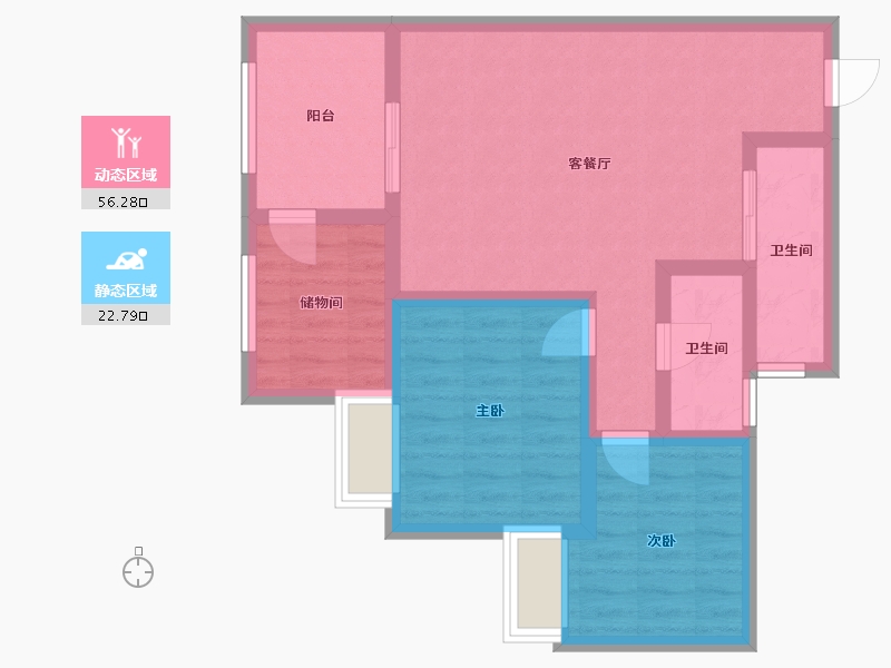 四川省-成都市-锦江·城市花园-2期-60.00-户型库-动静分区