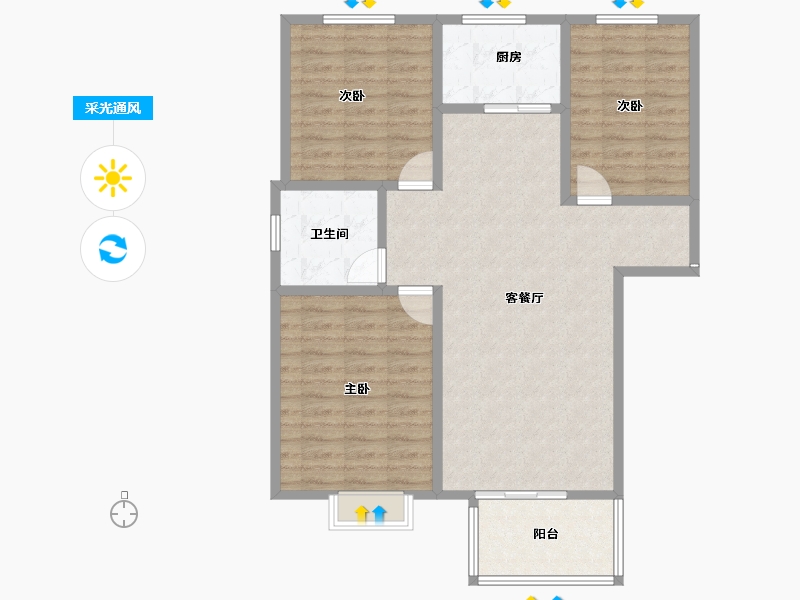 河北省-保定市-王府壹号-90.37-户型库-采光通风