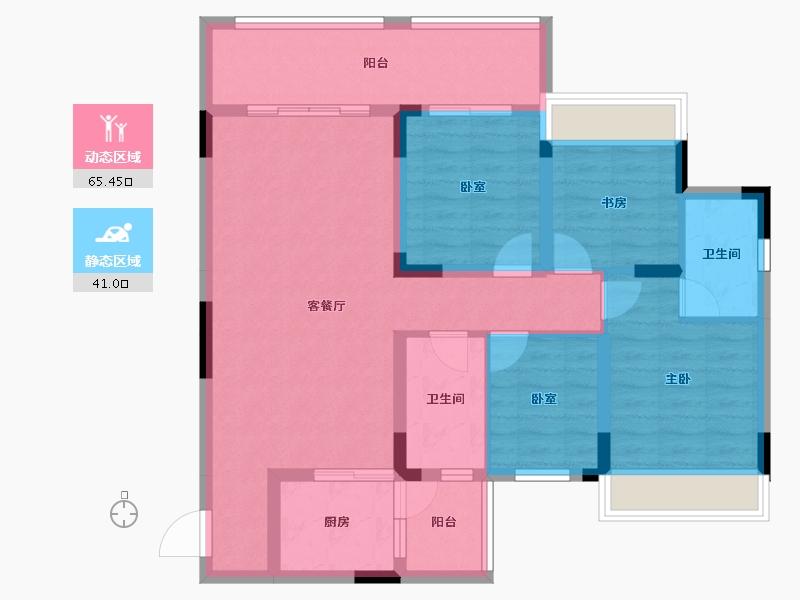 广西壮族自治区-桂林市-交投地产兴进锦城-94.66-户型库-动静分区