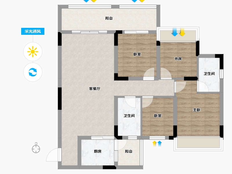 广西壮族自治区-桂林市-交投地产兴进锦城-94.66-户型库-采光通风