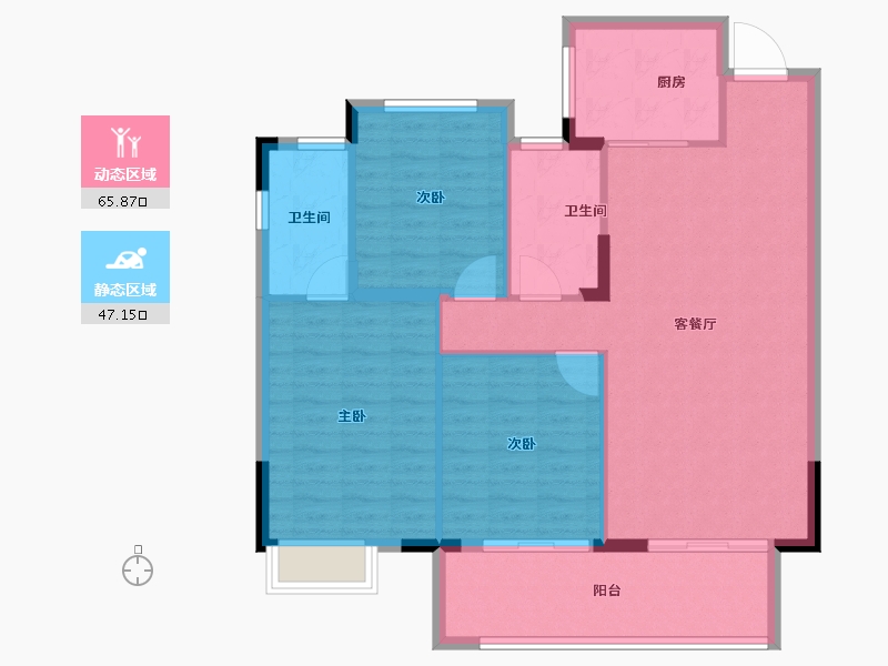 湖北省-宜昌市-广华春风壹品-103.40-户型库-动静分区