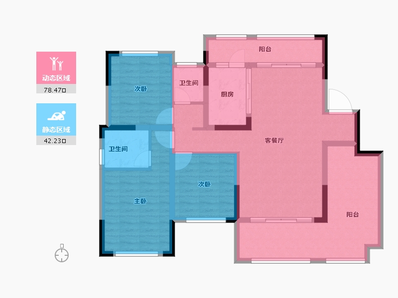 湖北省-宜昌市-天问江苑-108.00-户型库-动静分区