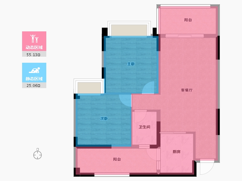 四川省-成都市-成都嘉和世纪城-71.57-户型库-动静分区