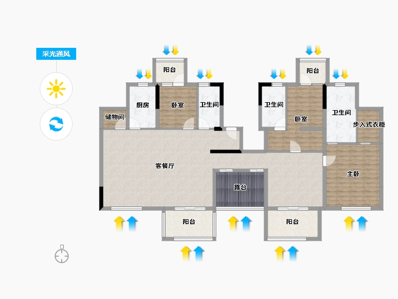 湖北省-襄阳市-国投源墅-165.60-户型库-采光通风