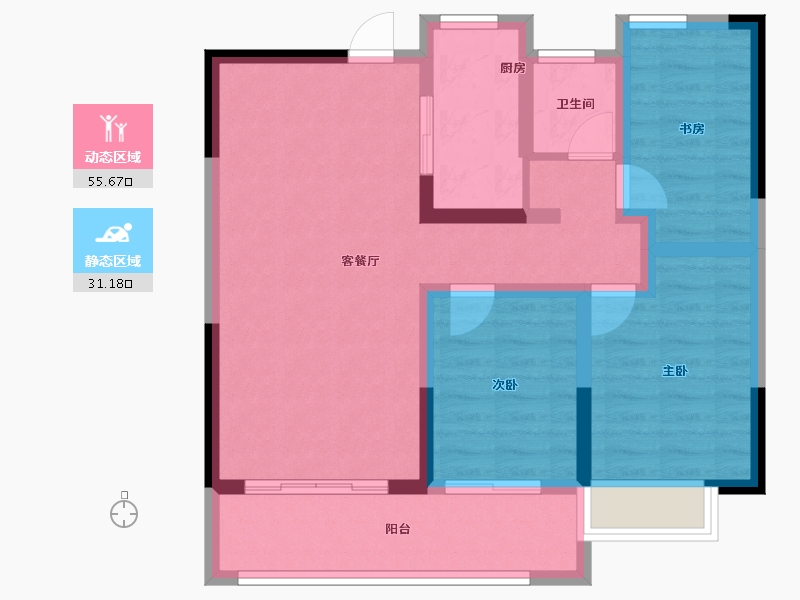 江西省-九江市-九瑞新城-76.86-户型库-动静分区