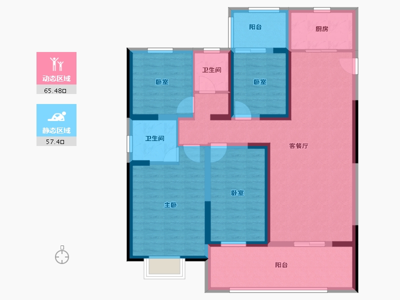 湖南省-长沙市-澳海澜庭·谷山府-108.90-户型库-动静分区