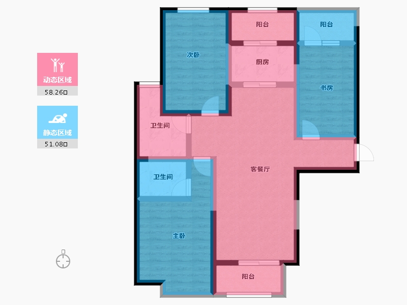 河北省-保定市-乾城华府-95.93-户型库-动静分区