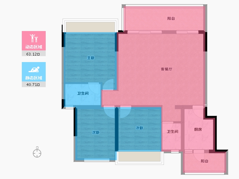 四川省-成都市-听湖九园-93.06-户型库-动静分区