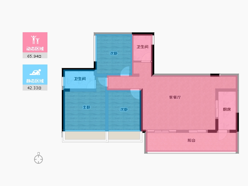 四川省-成都市-听湖九园-96.33-户型库-动静分区