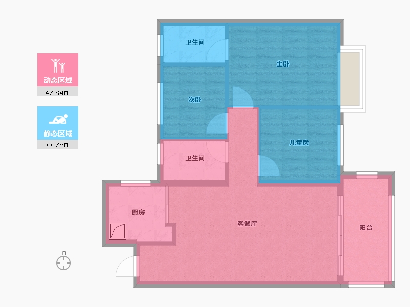 福建省-泉州市-源昌盛景湾-90.00-户型库-动静分区