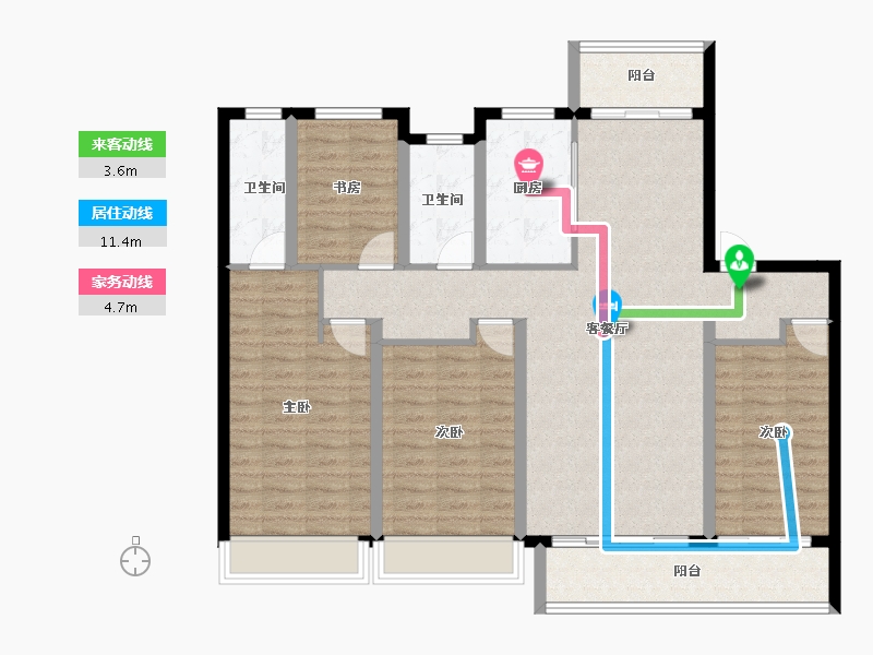 山西省-晋中市-电建地产·晋中洺悦宸苑-119.37-户型库-动静线