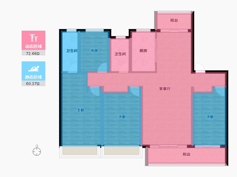 山西省-晋中市-电建地产·晋中洺悦宸苑-119.37-户型库-动静分区