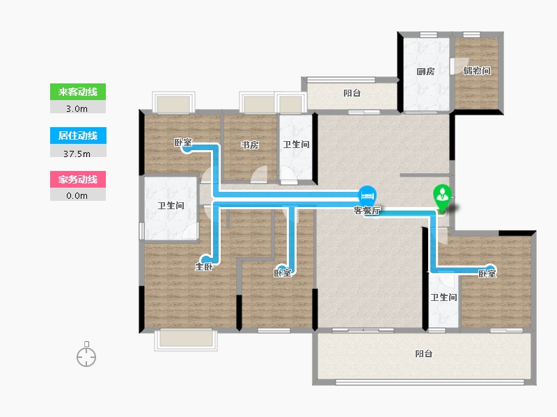 湖南省-长沙市-碧桂园·御园-190.77-户型库-动静线