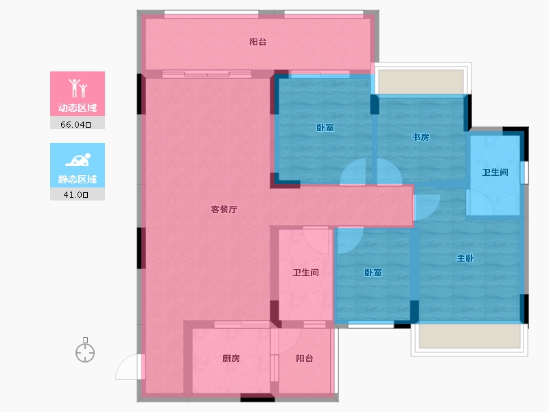 广西壮族自治区-桂林市-交投地产兴进锦城-95.60-户型库-动静分区