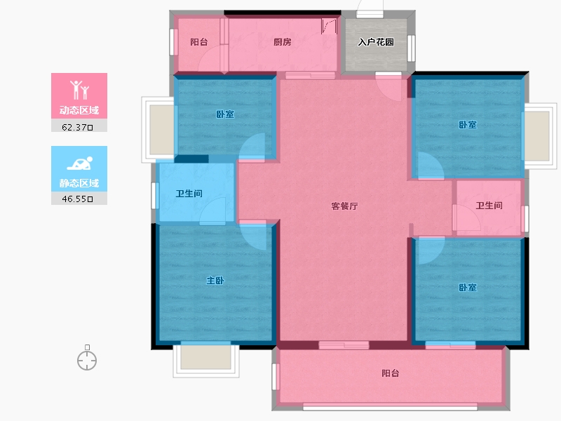 广东省-江门市-敏捷翡翠华府-100.20-户型库-动静分区