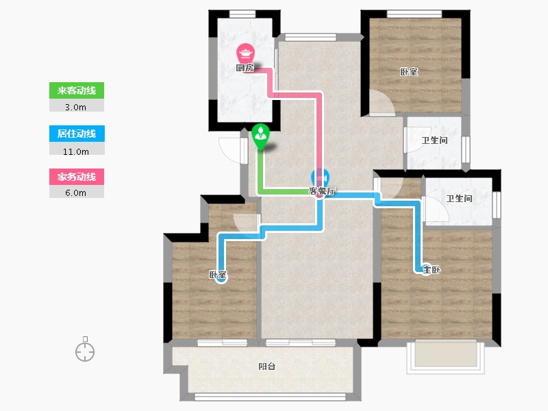 安徽省-蚌埠市-海创·珑璟台-82.39-户型库-动静线