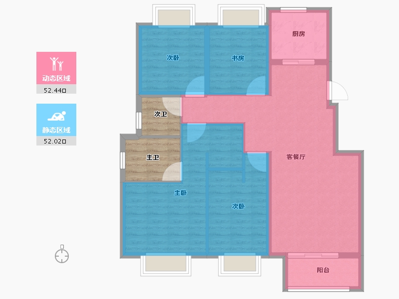 浙江省-湖州市-海伦堡海伦湾-102.70-户型库-动静分区