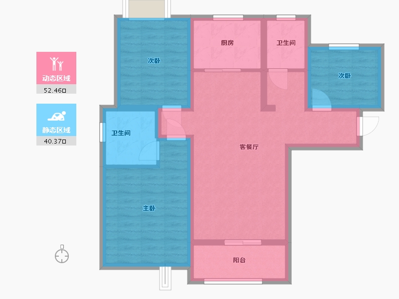 陕西省-宝鸡市-锦悦府-100.00-户型库-动静分区