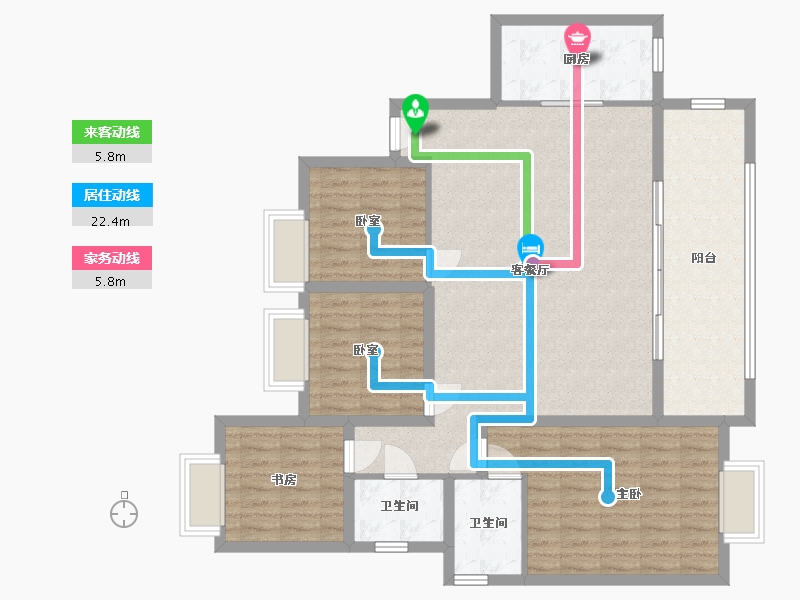 贵州省-黔南布依族苗族自治州-平越壹号-120.00-户型库-动静线