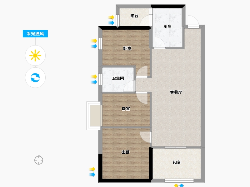 广东省-江门市-富盈恩泽华府-74.11-户型库-采光通风