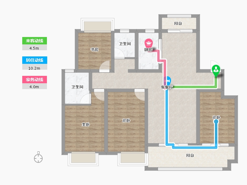 江西省-九江市-九瑞新城-104.95-户型库-动静线