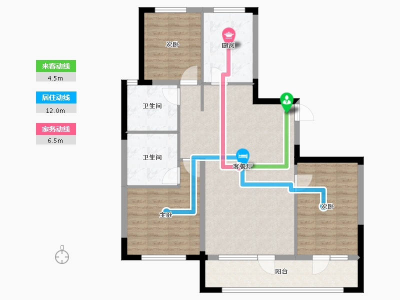 宁夏回族自治区-银川市-嘉屋文宸府-93.87-户型库-动静线