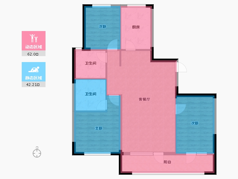 宁夏回族自治区-银川市-嘉屋文宸府-93.87-户型库-动静分区