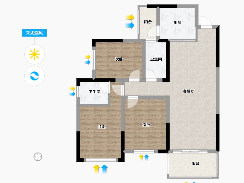 广西壮族自治区-桂林市-溯禾龙脊学府-87.92-户型库-采光通风