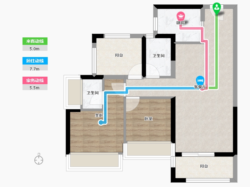 广西壮族自治区-柳州市-龙光玖珑府观山苑-64.64-户型库-动静线