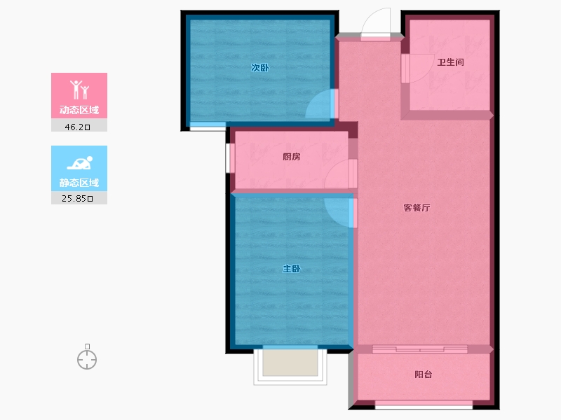 河北省-保定市-乾城华府-63.69-户型库-动静分区