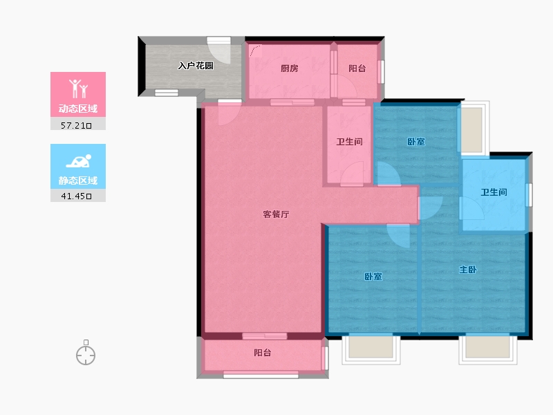 广东省-江门市-富盈恩泽华府-94.31-户型库-动静分区