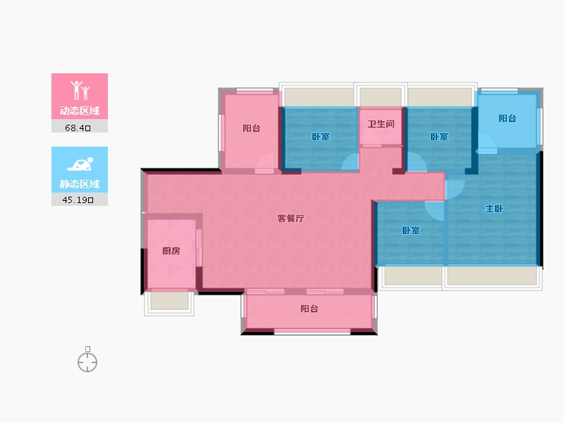 广西壮族自治区-柳州市-龙光玖珑府观山苑-101.65-户型库-动静分区