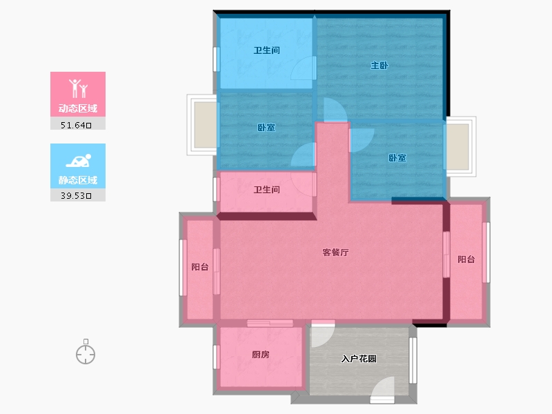 广东省-江门市-富盈恩泽华府-89.32-户型库-动静分区