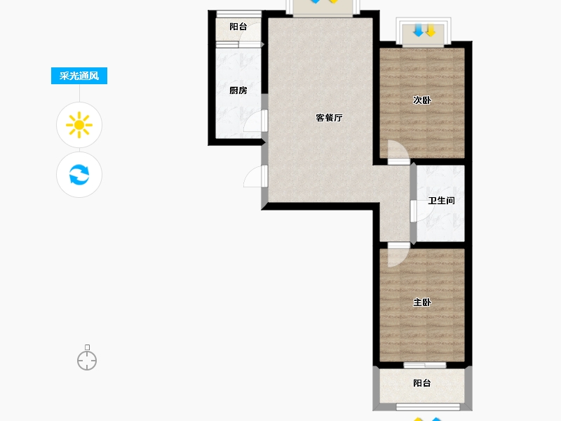 河北省-保定市-乾城华府-69.90-户型库-采光通风