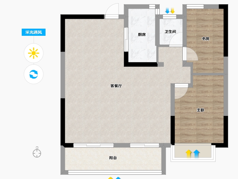 江西省-九江市-九瑞新城-76.67-户型库-采光通风