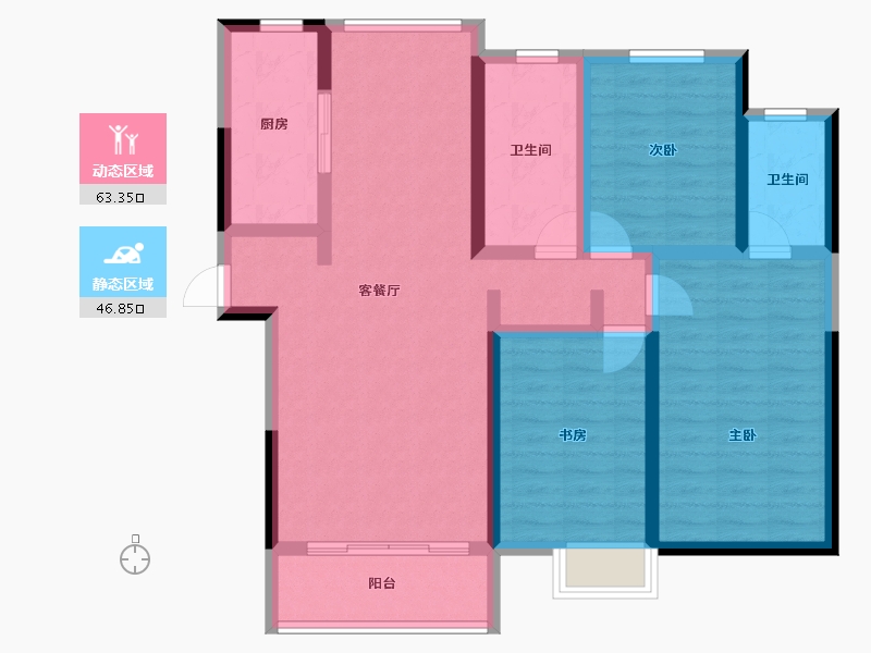 河南省-洛阳市-美景九悦山-97.54-户型库-动静分区