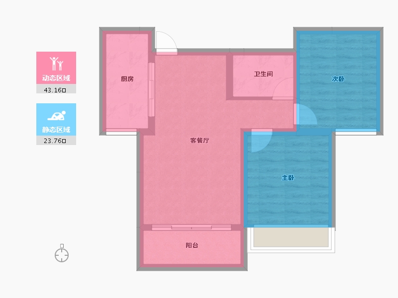 山西省-晋中市-新富嘉苑二期-59.46-户型库-动静分区